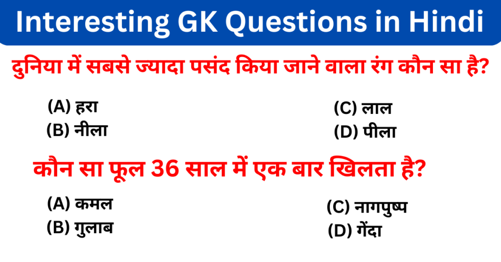 जीके के 50 सवाल | Interesting gk Questions In hindi 2024